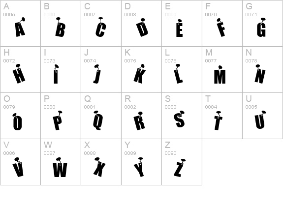 NAILED uppercase A-Z preview