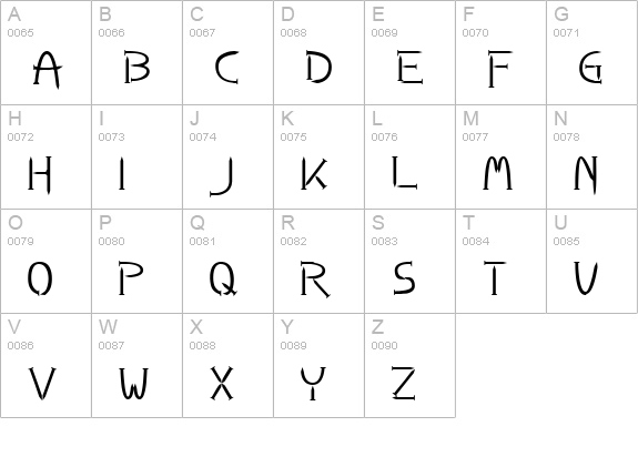 Nails uppercase A-Z preview