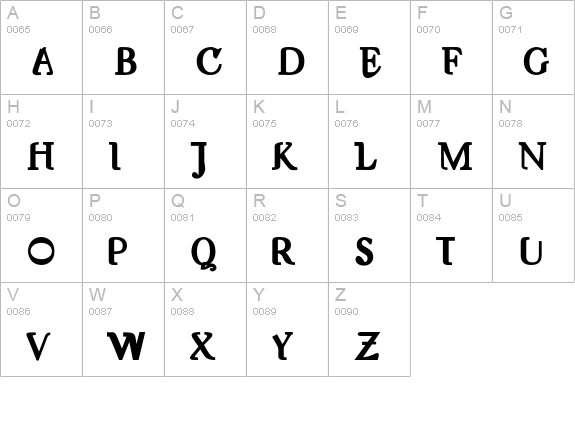 Nameless-Bold uppercase A-Z preview