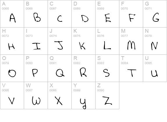NancysHand Regular uppercase A-Z preview