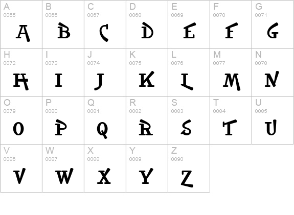 NankiPooNF Medium uppercase A-Z preview