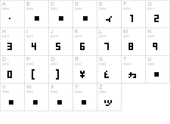 Nanoscopics-Katakana uppercase A-Z preview