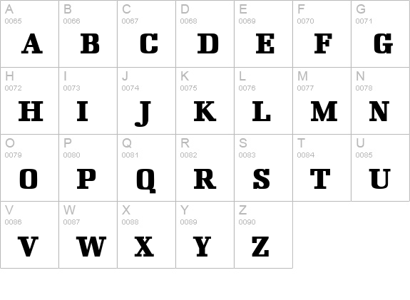 Napoleon Bold uppercase A-Z preview