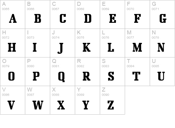 Napoleon Bold Condensed uppercase A-Z preview