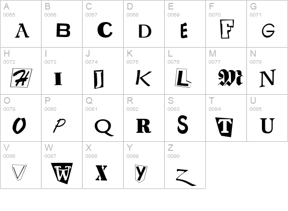 NappedNote uppercase A-Z preview