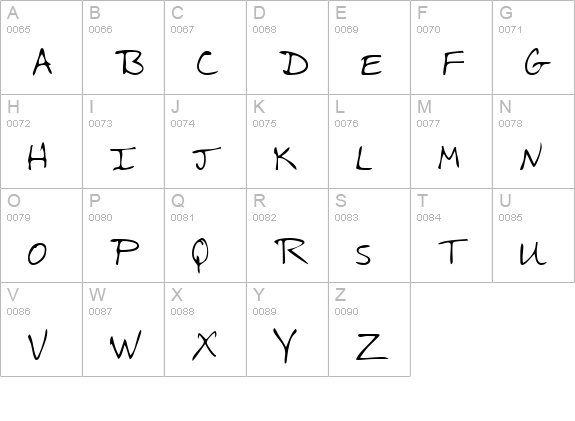 NappysHand Regular uppercase A-Z preview