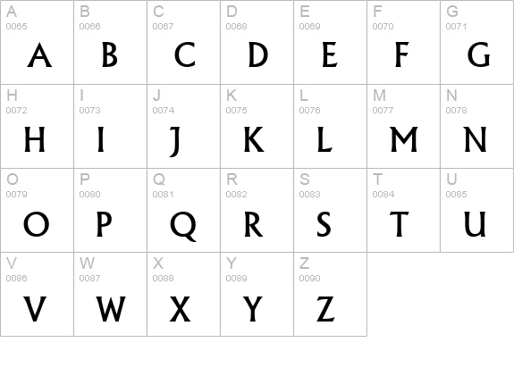 Narkisim uppercase A-Z preview