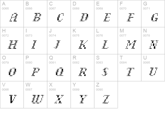 Narly-Light uppercase A-Z preview