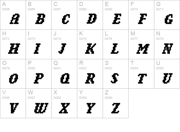 NarlyBoldBold uppercase A-Z preview