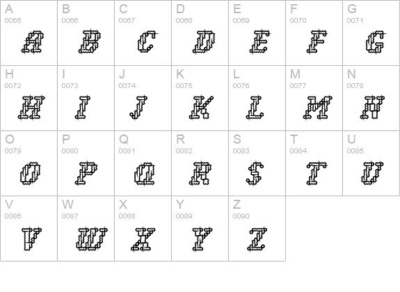 NarlyInlineInline uppercase A-Z preview
