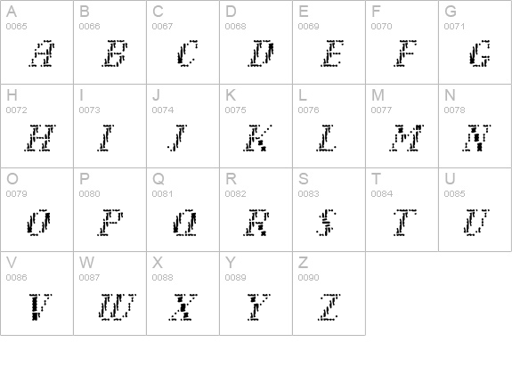 NarlyLightLight uppercase A-Z preview