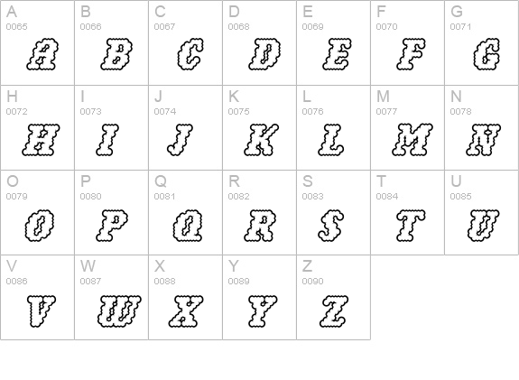 NarlyOutlineOutline uppercase A-Z preview