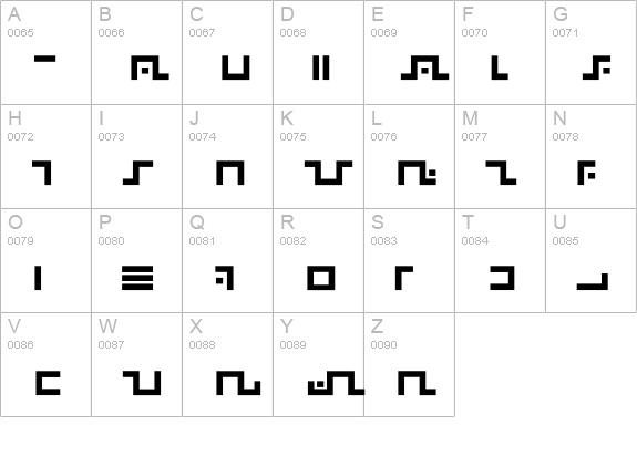 Narn  uppercase A-Z preview