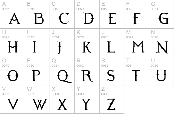 Narnia BLL uppercase A-Z preview