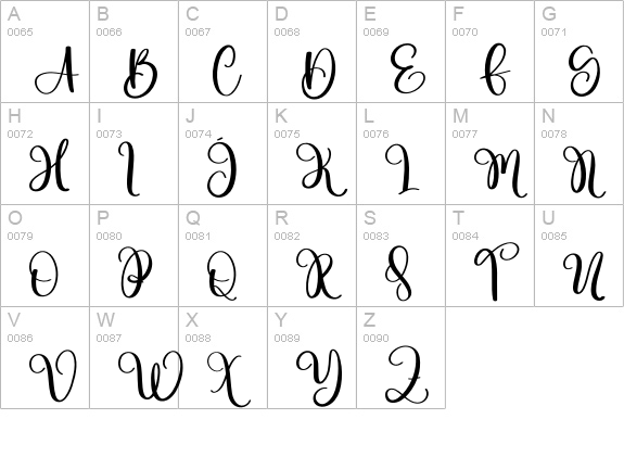 Narrative uppercase A-Z preview