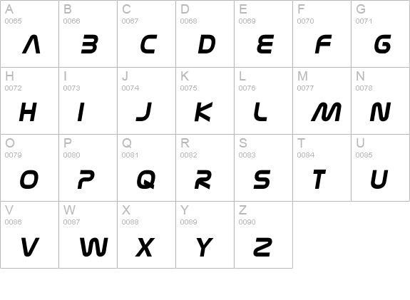 Nasalization Bold Italic uppercase A-Z preview