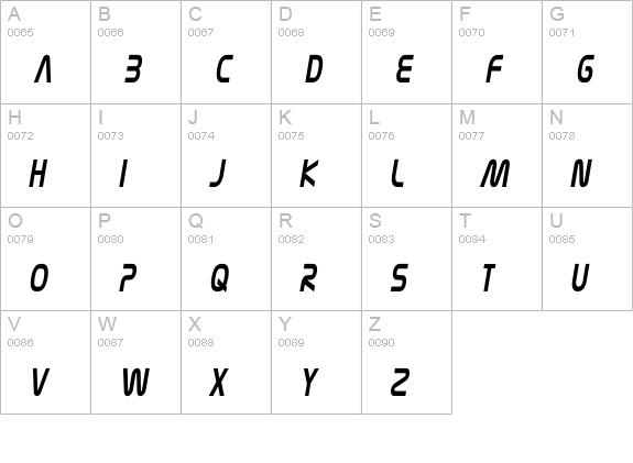 Nasalization Condensed Light Italic uppercase A-Z preview