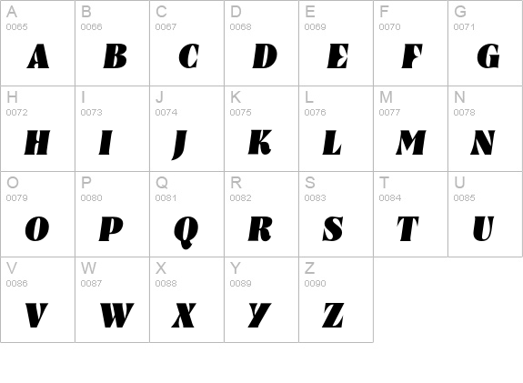 Nashville-HvyItl uppercase A-Z preview