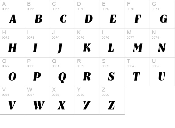 NashvilleEF-BoldItalic uppercase A-Z preview