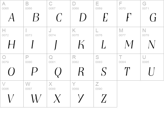 NashvilleSerial-Xlight-Italic uppercase A-Z preview