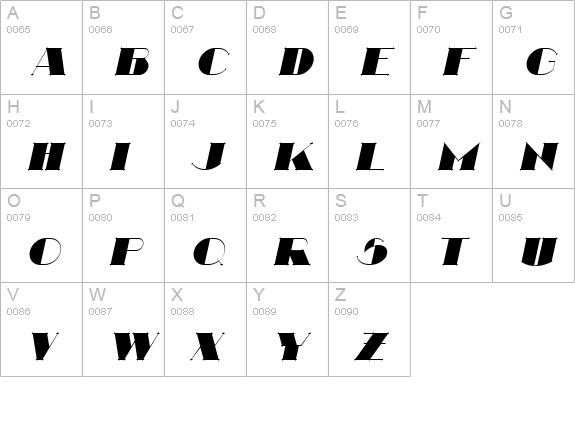 Nathan Italic uppercase A-Z preview