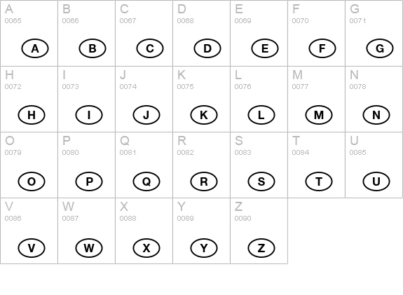 National Code Pi Std Universal uppercase A-Z preview