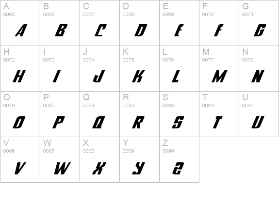 National Express Italic uppercase A-Z preview