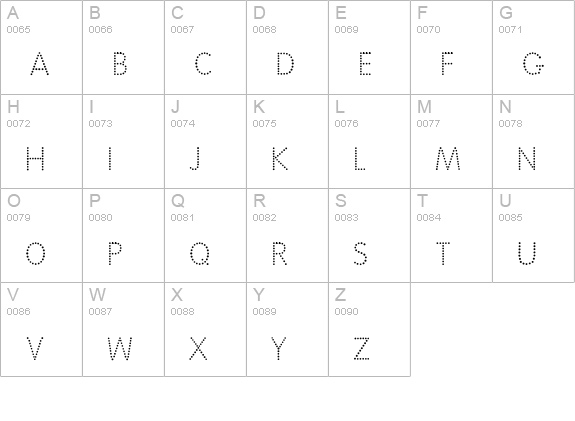 National First Font Dotted uppercase A-Z preview