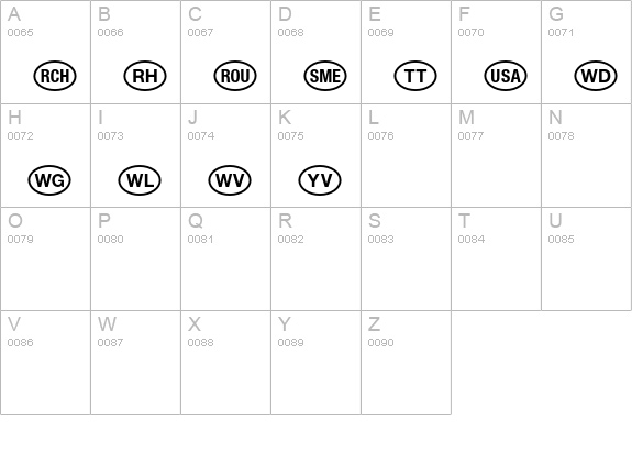 NationalCodes America uppercase A-Z preview