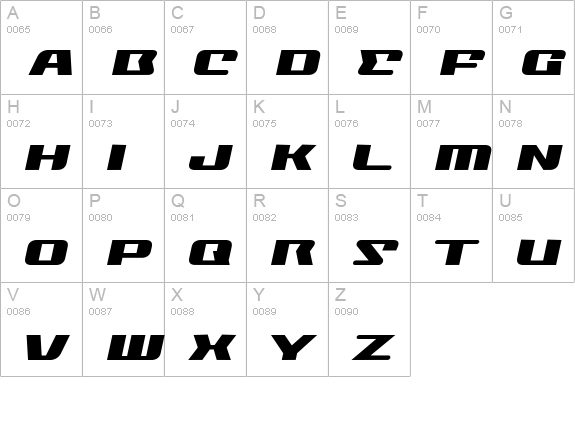 Nationalyze ALP uppercase A-Z preview