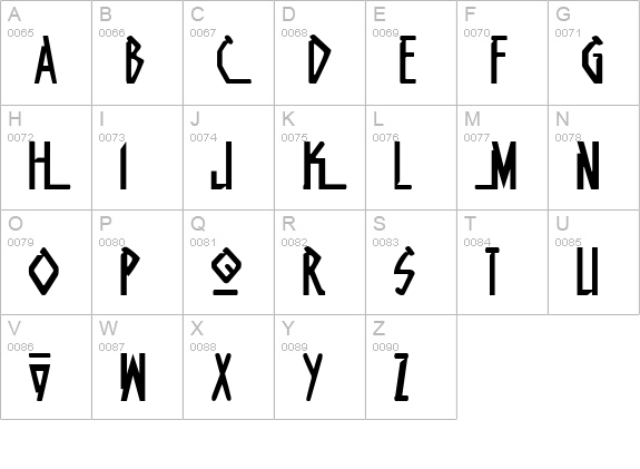 Native Alien uppercase A-Z preview
