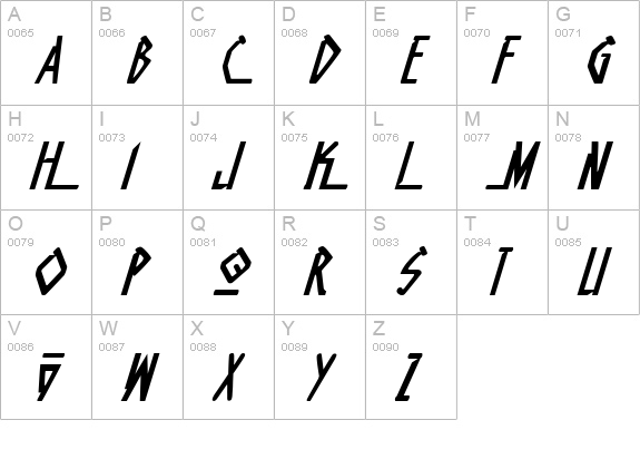 Native Alien Italic uppercase A-Z preview