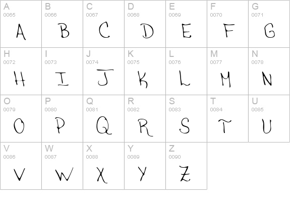 NatsHand Regular uppercase A-Z preview