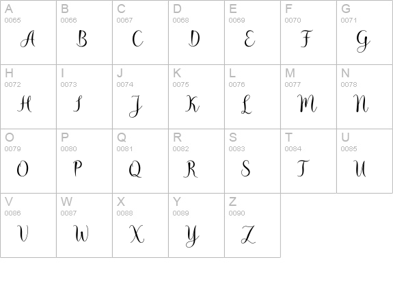Nattalia uppercase A-Z preview