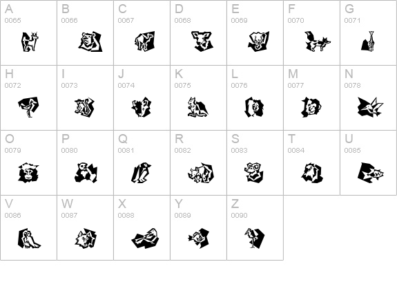 NatureMixICG uppercase A-Z preview