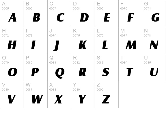 Nauto Display SSi Italic uppercase A-Z preview