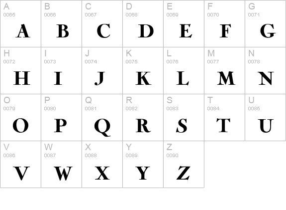 NavajoBlack uppercase A-Z preview