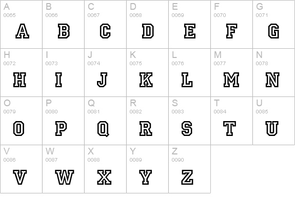 Nebraska uppercase A-Z preview