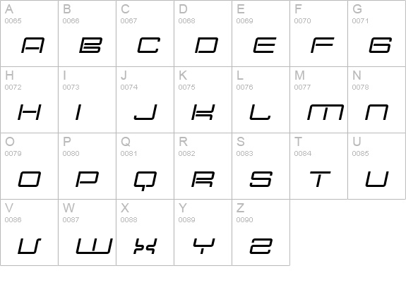 Nec plus ultra Italic uppercase A-Z preview