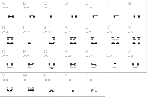 Negative Tuning uppercase A-Z preview