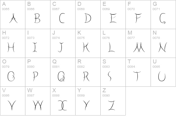 Neige uppercase A-Z preview