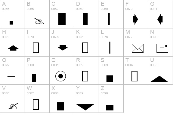 Nelco Symbols uppercase A-Z preview