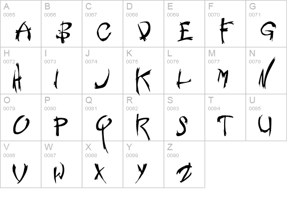 Nemesis Shareware uppercase A-Z preview