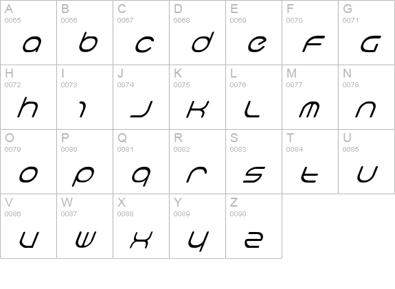 neo-geo italic uppercase A-Z preview