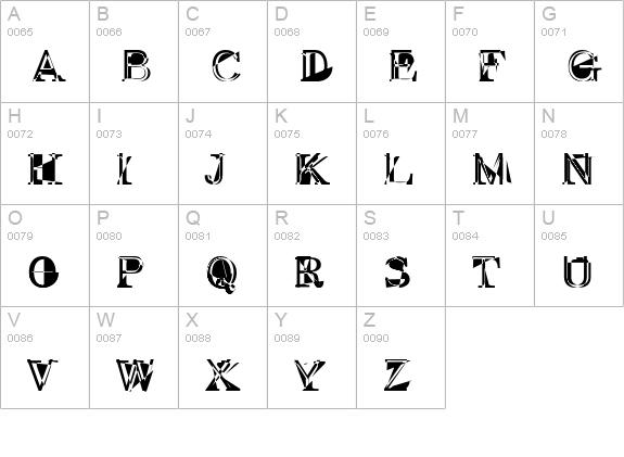 NeoDeko uppercase A-Z preview