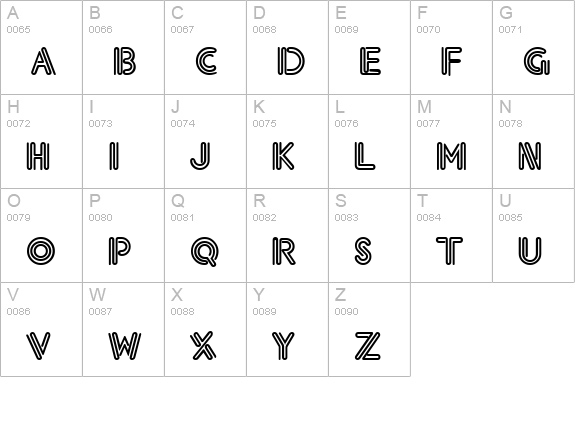 NeonThick Regular uppercase A-Z preview