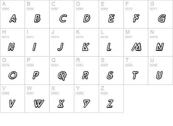 Neonz Italic uppercase A-Z preview