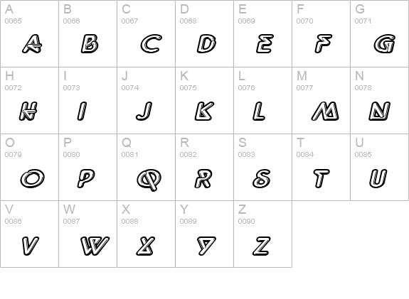 Neonz-Extended Italic uppercase A-Z preview