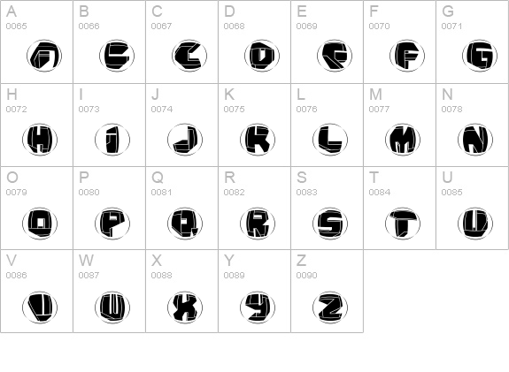 NeoPanRings uppercase A-Z preview