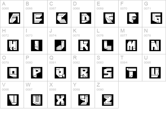 NeoPanSquares uppercase A-Z preview